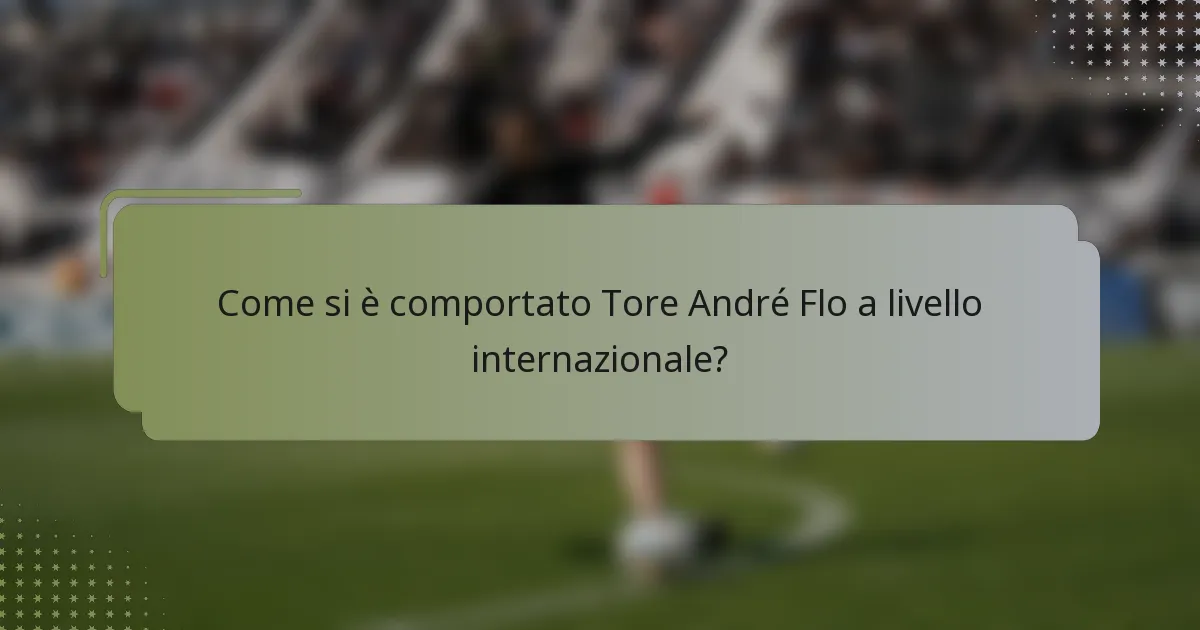 Come si è comportato Tore André Flo a livello internazionale?